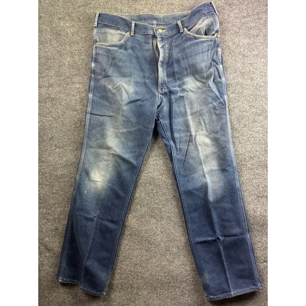 Vintage Lee Jeans Mens 38x31 Straight Leg Faded Denim Pants USA Made Western